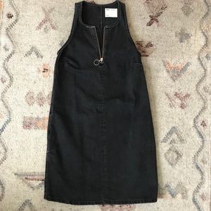 ASOS Denim Pinafore Dress with Zip